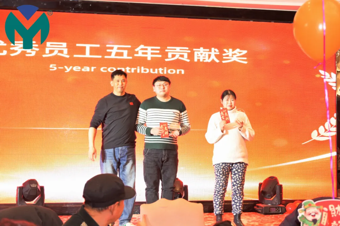 Presenting awards to employees