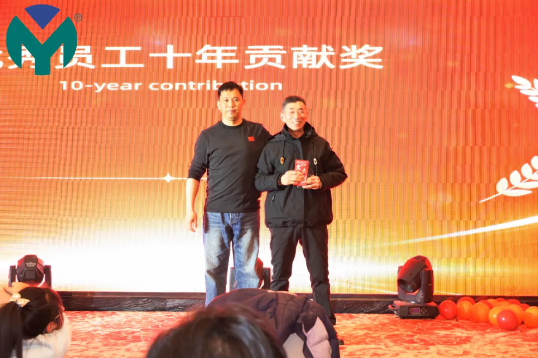 Presenting awards to employees